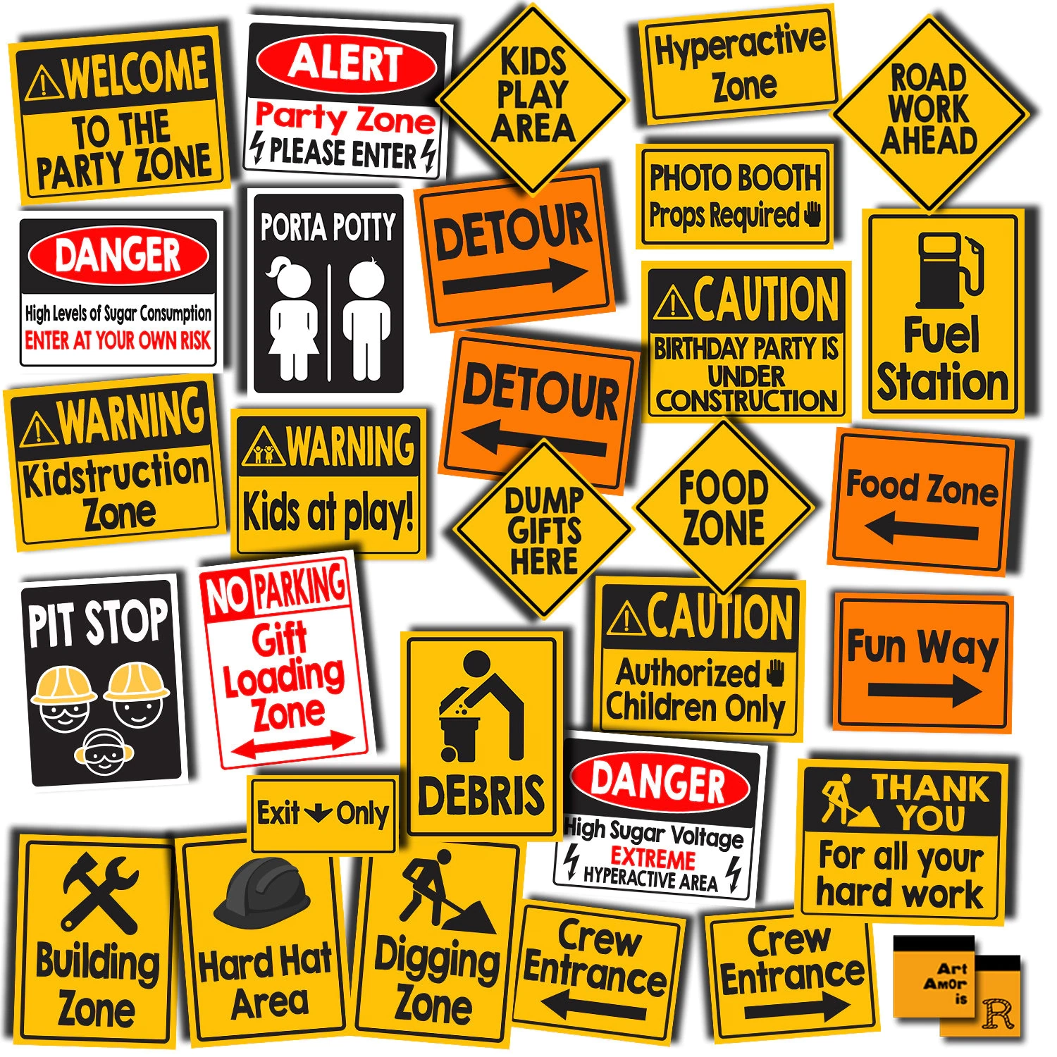 Printable Construction Signs For Party