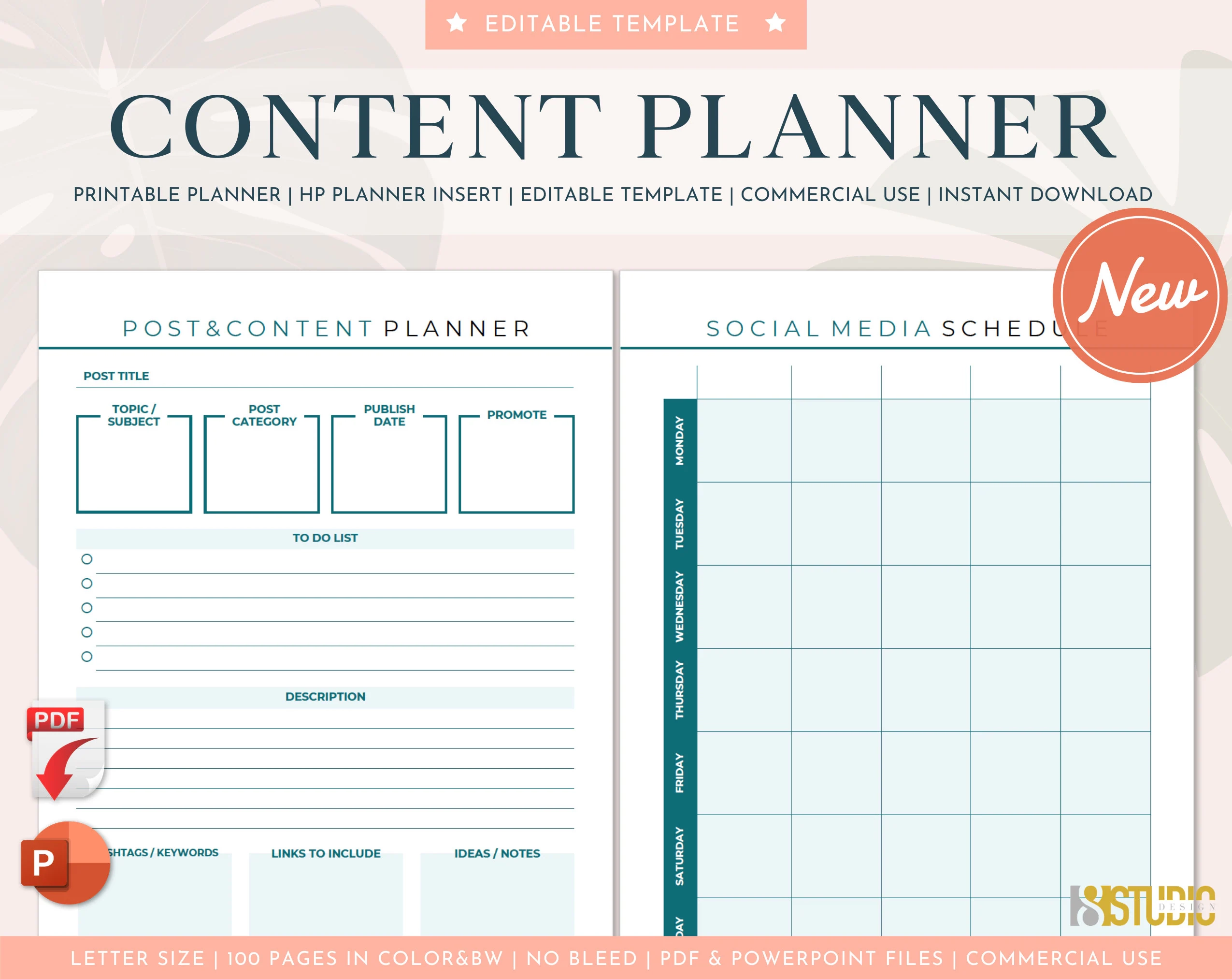 Content Planner PDF Printable Editable Post And Content Planner Blog Post Social Media Content Strategy Instant Download Etsy