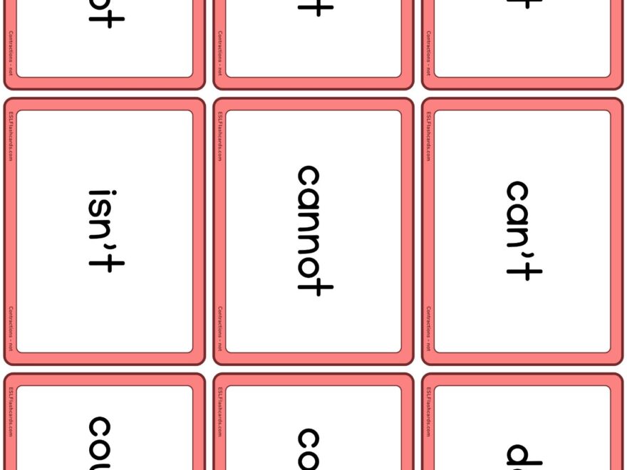 Contractions With NOT ESL Flashcards