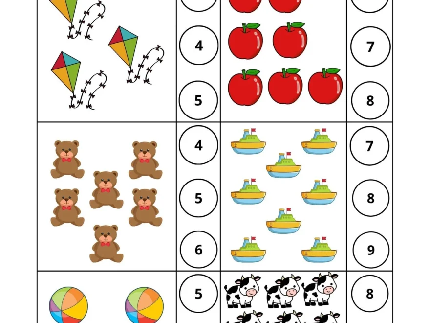 Counting Worksheet To Use With Miniature Objects Printable Counting Speech And Smile