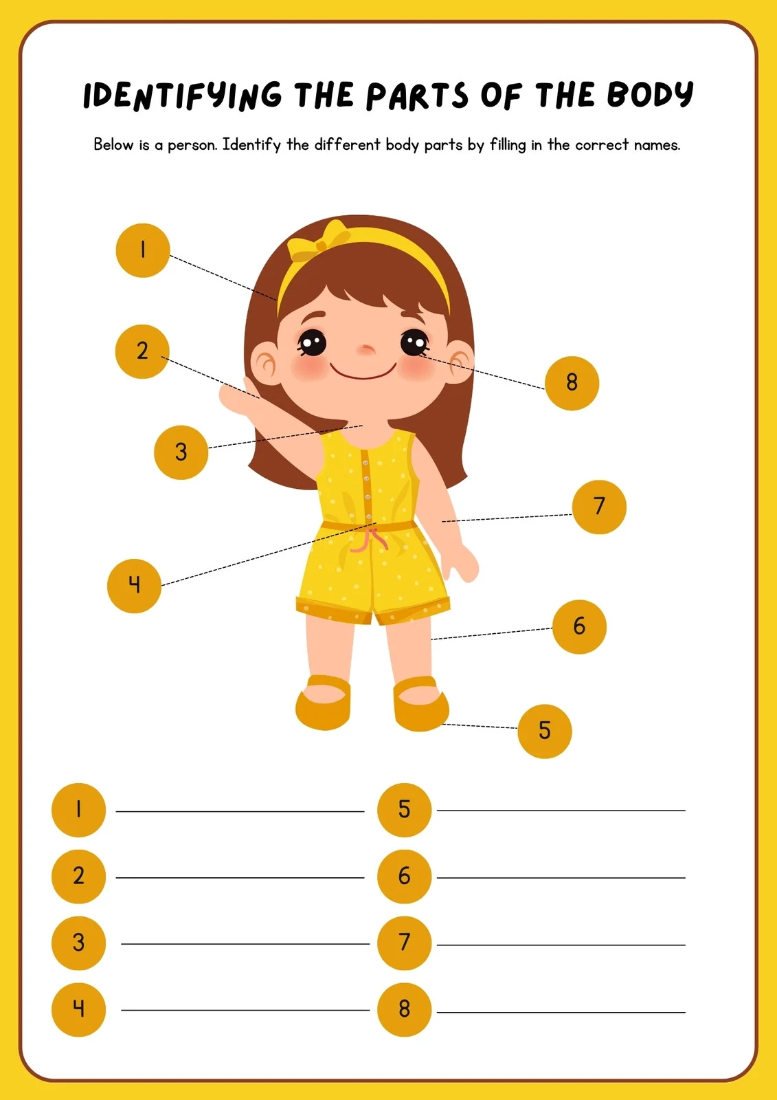 Free Printable Body Parts Chart