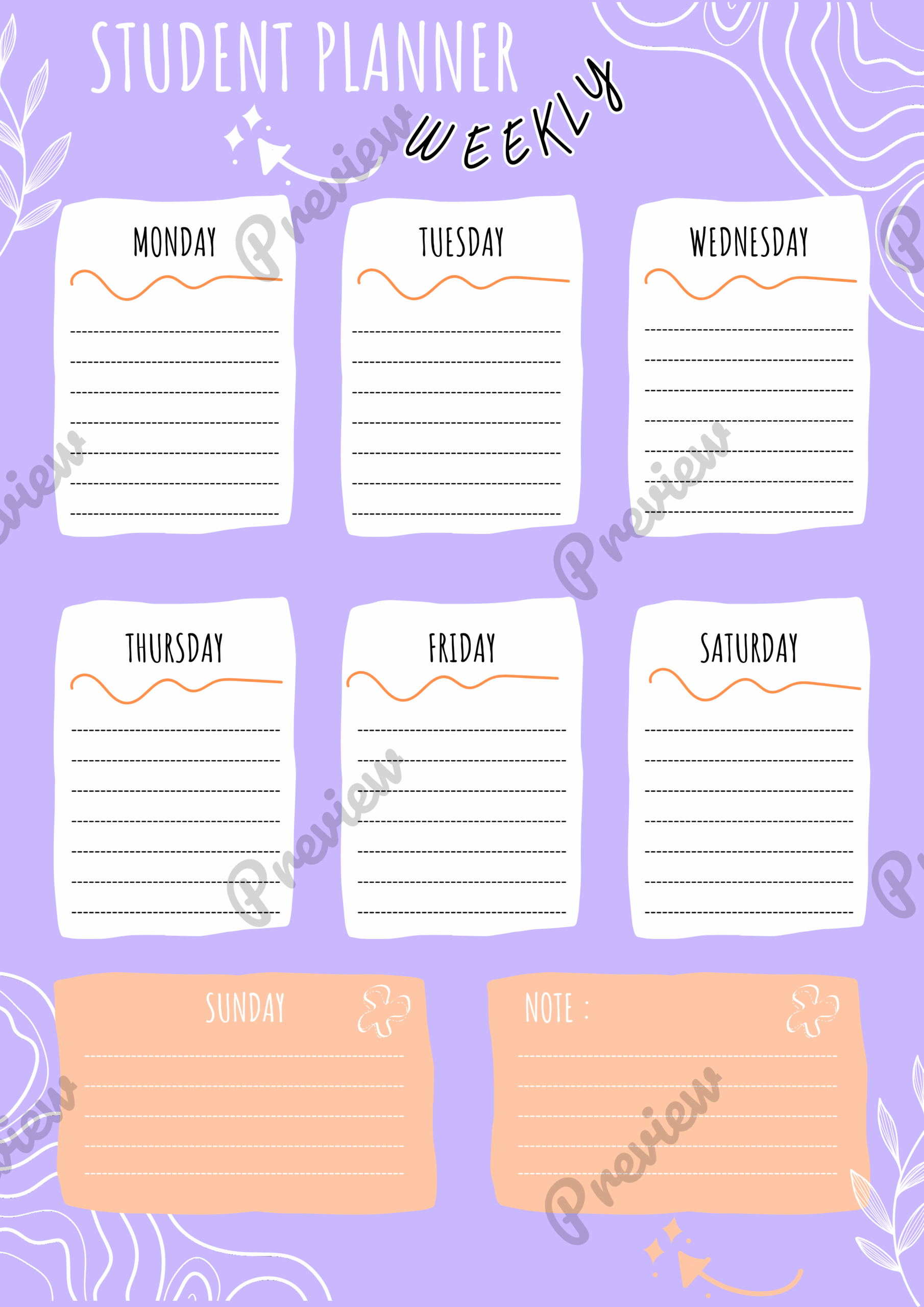 Cute Printable Student Planner