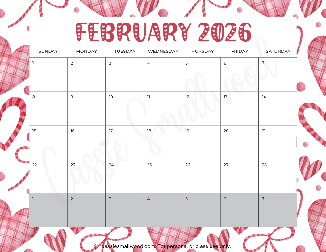 Printable Monthly Planner 2026