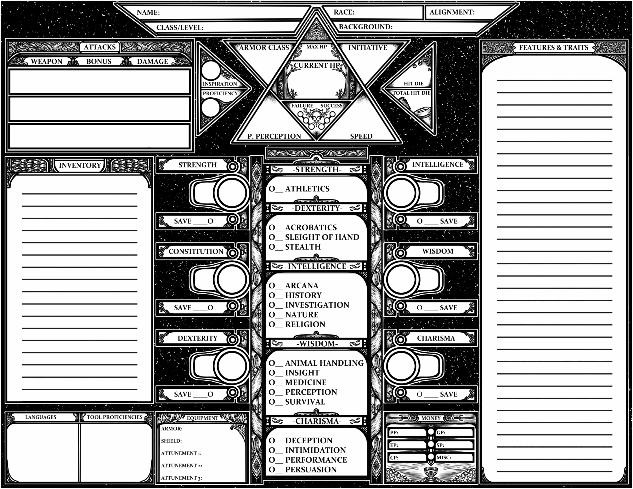 Printable D&D 5th Edition Character Sheet Printable D&D 5th Edition Character Sheet