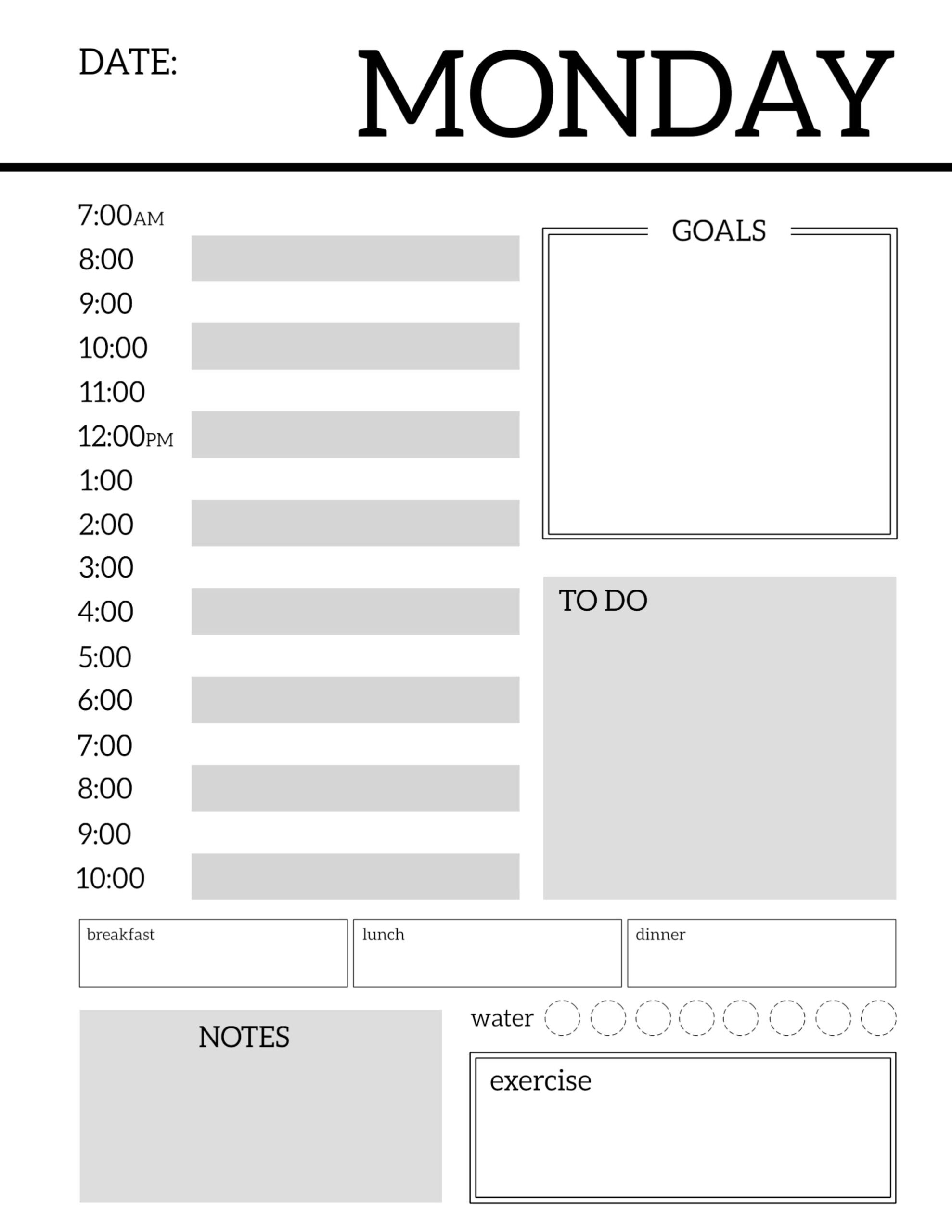 Daily Planner Printable Template Sheets Paper Trail Design Daily Planner Printable Template Sheets Paper Trail Design