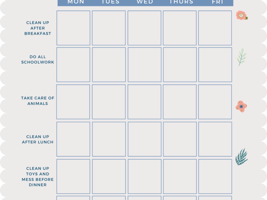 Daily Rewards Chart For Kids FREE Printable Download Hill Family Farmstead