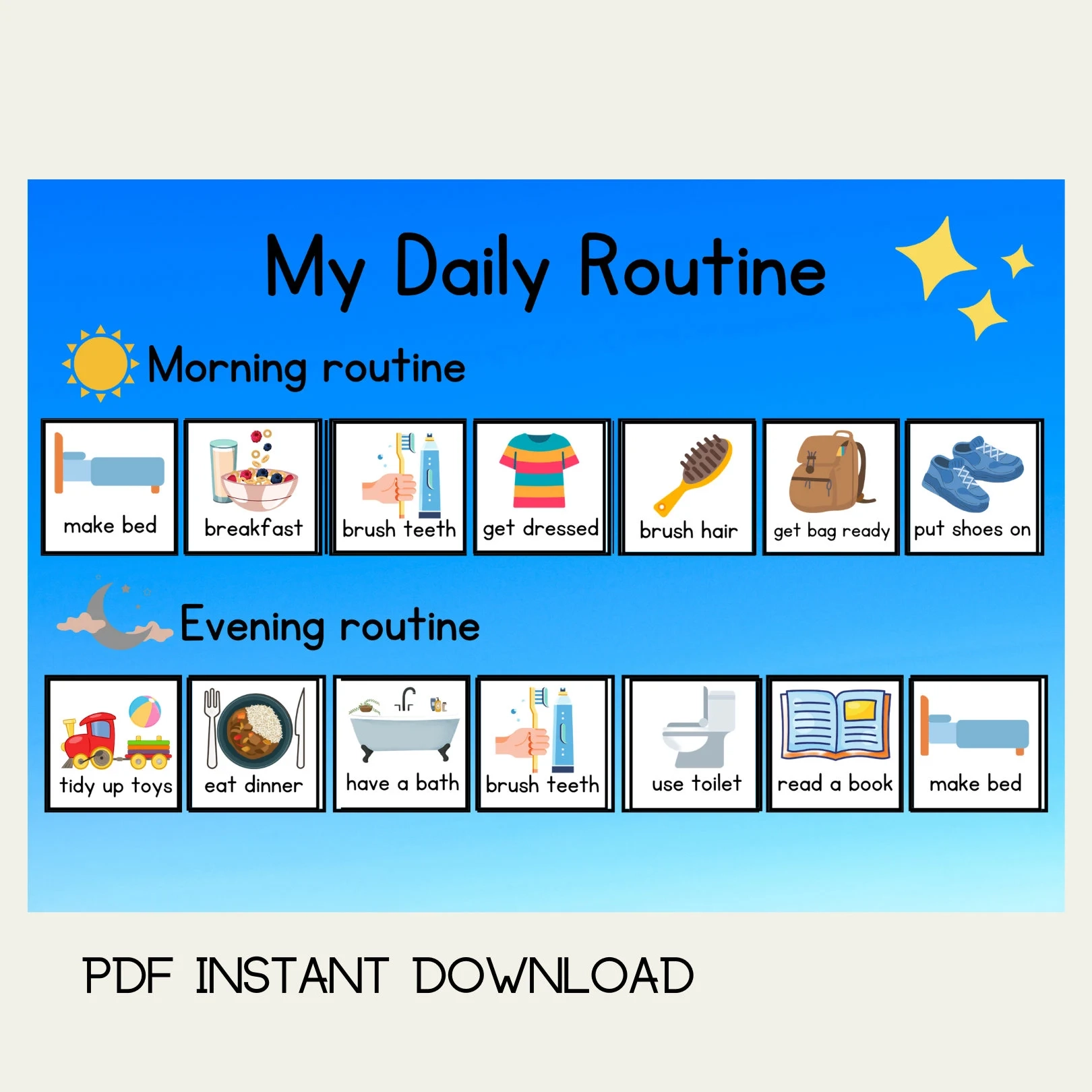 Daily School Chart Printable For Autism