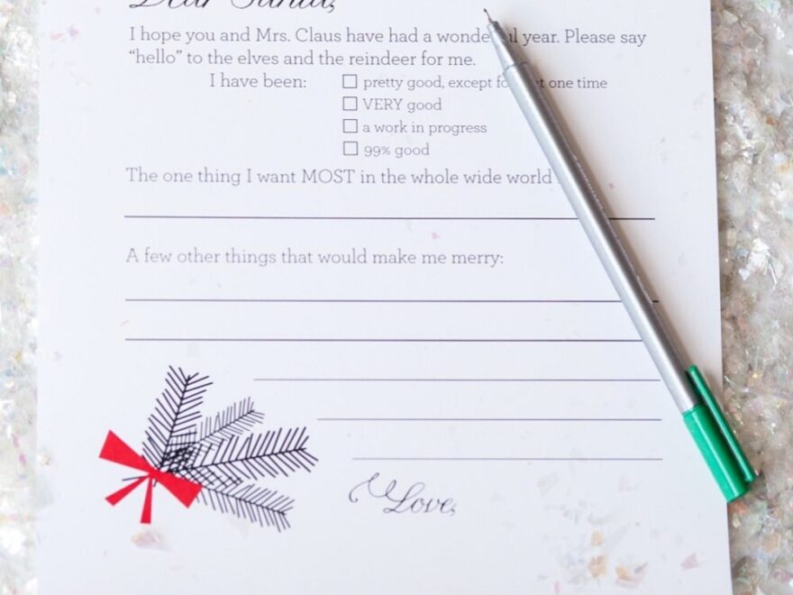 Dear Santa Printable Christmas Wish List The Sweetest Occasion