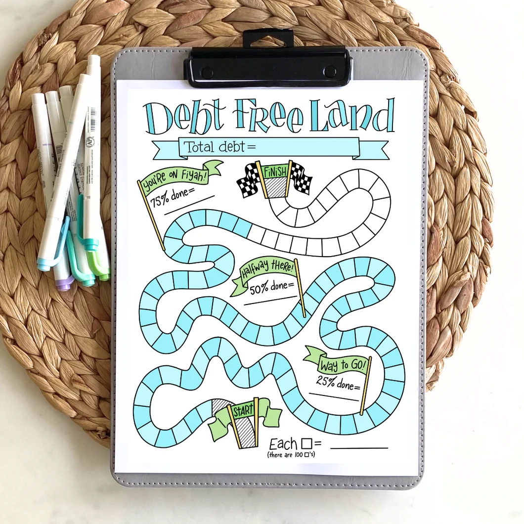 Debt Free Land Tracking Chart Debt Free Charts