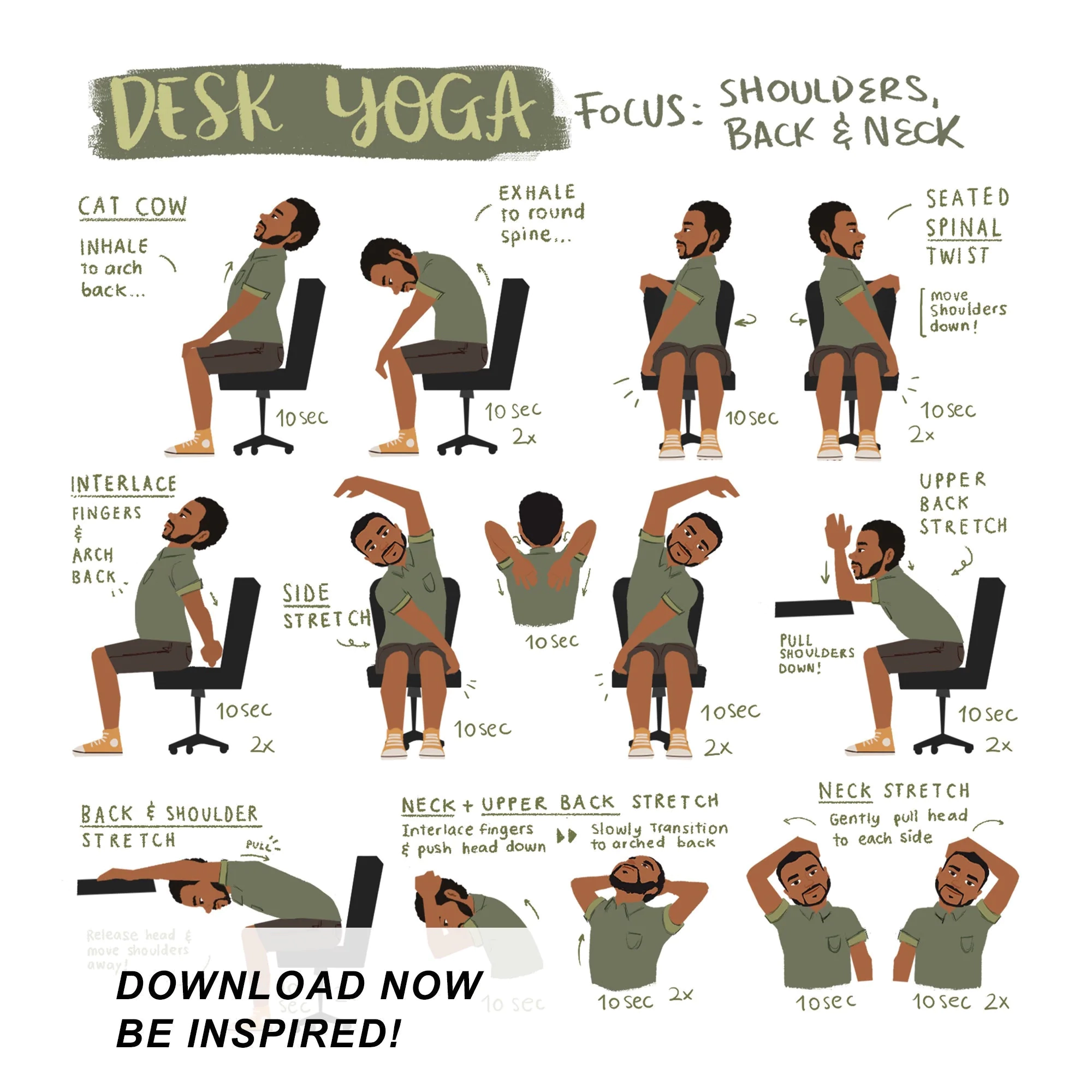 Desk Yoga Focus On Shoulders Back And Neck Chair Yoga Office Yoga Yoga Poses Work From Home Yoga 8x8 In 8 5x11 In 16x16 In Etsy Desk Yoga Focus On Shoulders Back And Neck Chair Yoga Office Yoga Yoga Poses Work From Home Yoga 8x8 In 8 5x11 In 16x16 In Etsy