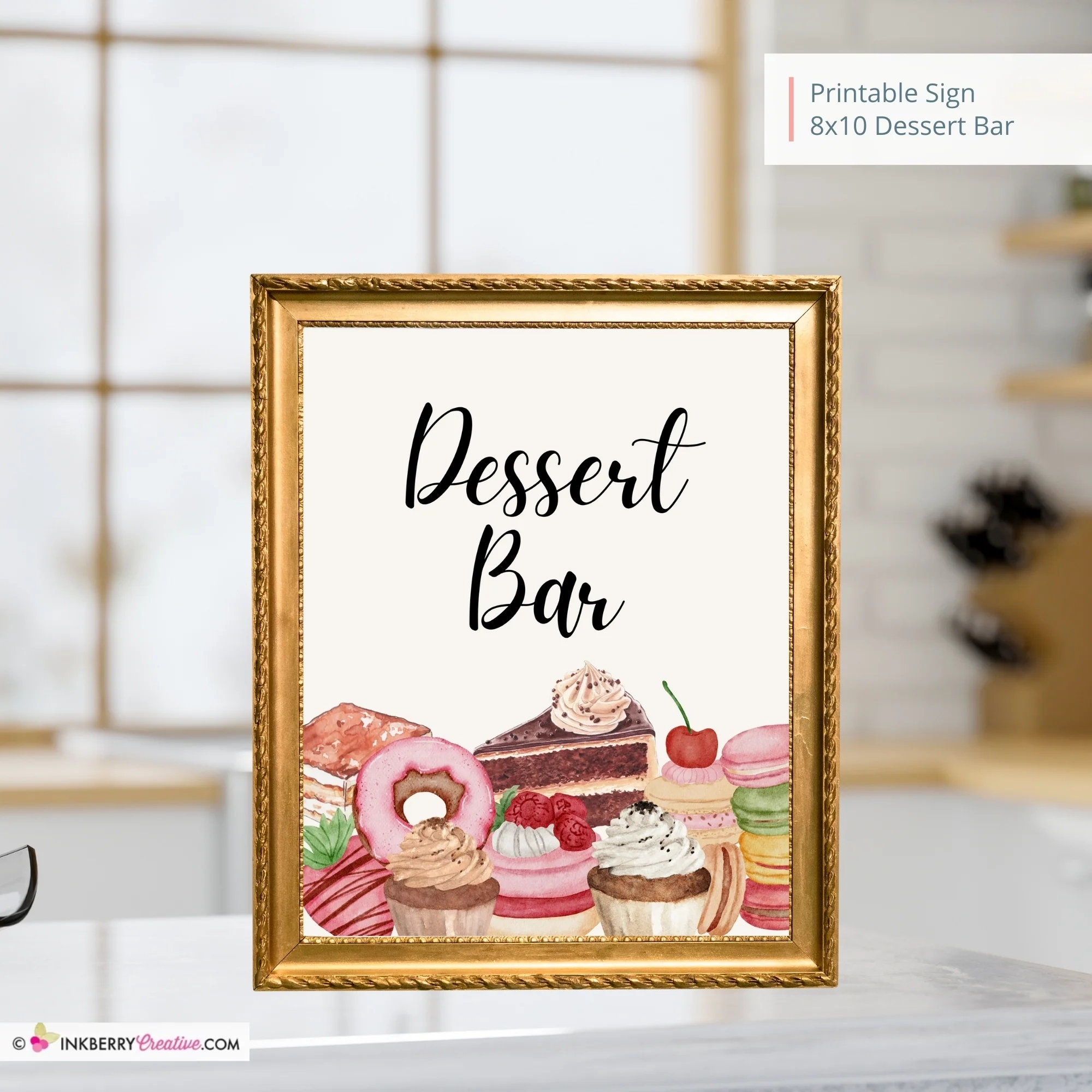 Dessert Bar Printable Sign Wedding Bridal Baby Shower Birthday Part Inkberry Creative