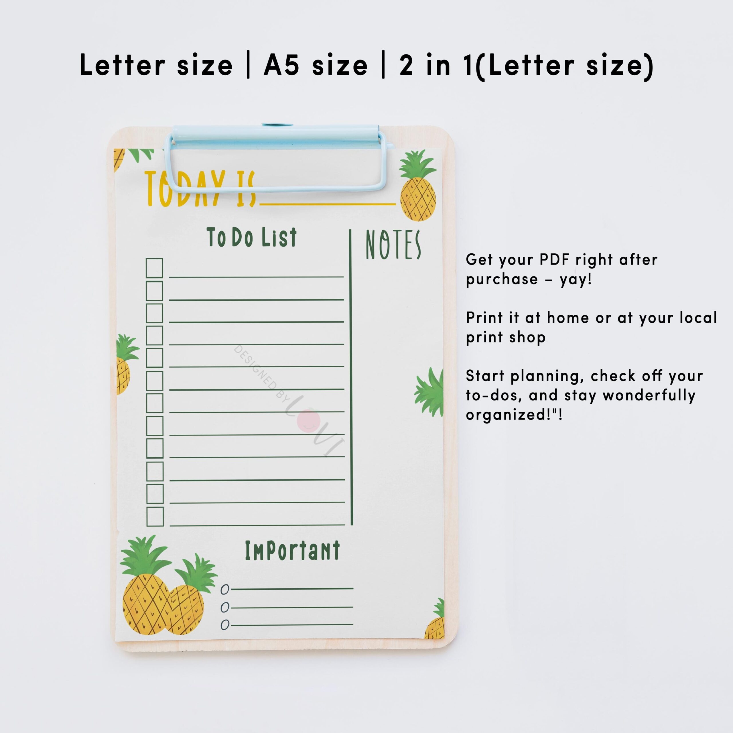 Digital To do List Printable Fillable Planner Instant Download Pineapple Todo List Tropical Printable To do Etsy