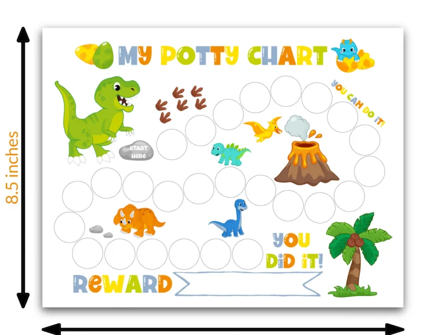 Dinosaur Potty Chart Printable Potty Training Chart Boy Sticker Chart Reward Chart Toilet Training Chart Etsy
