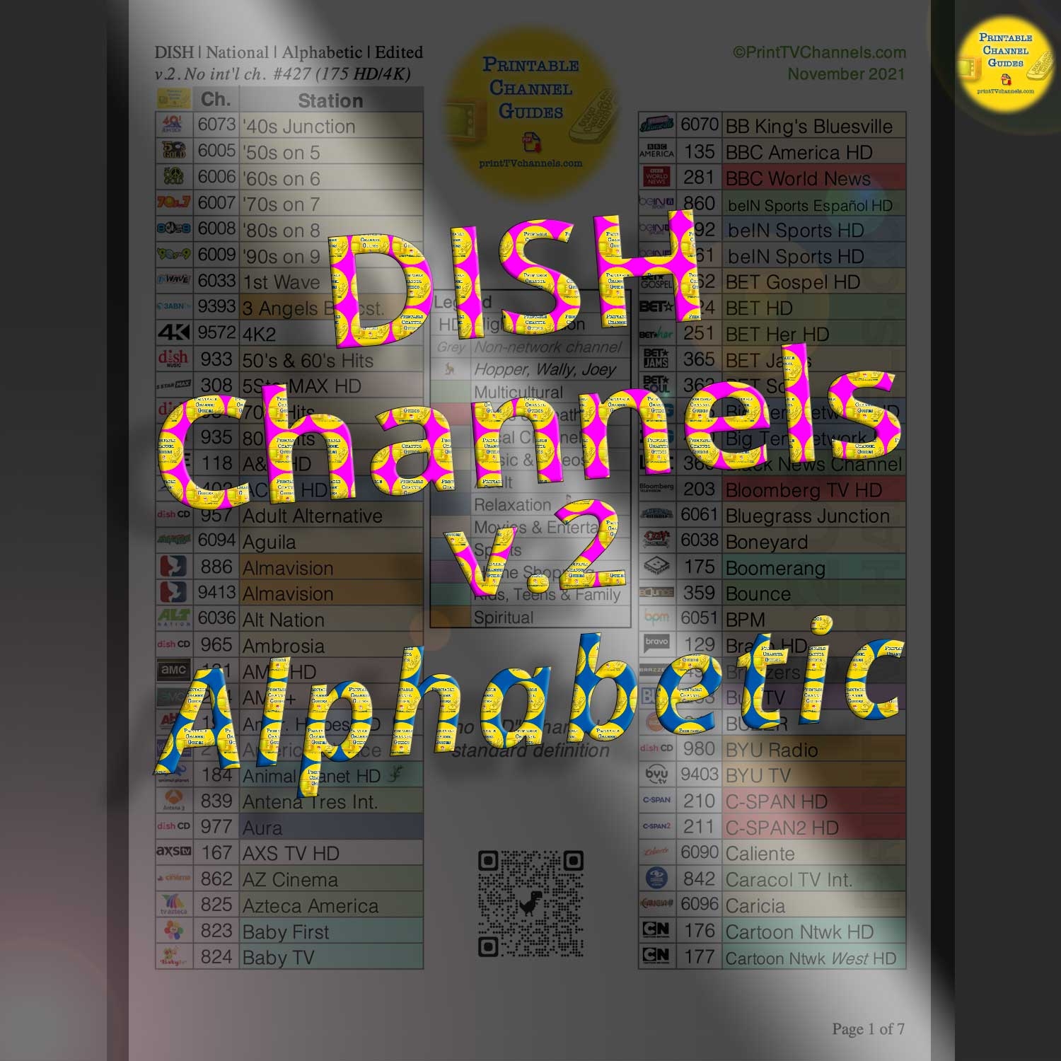 Dish Flex Pack Printable Channel List
