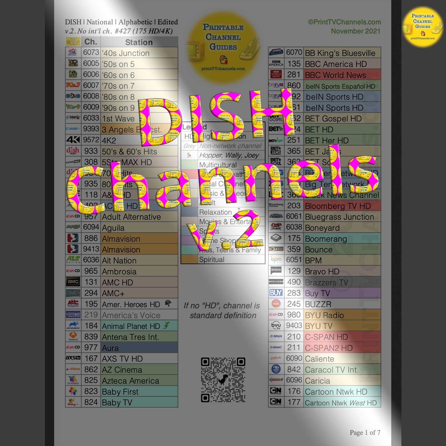 Dish Printable Channel Guides