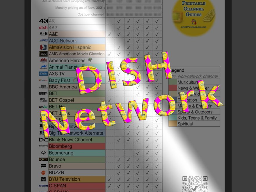 DISH Network Packages Comparison 2021 Printable Channel Guides
