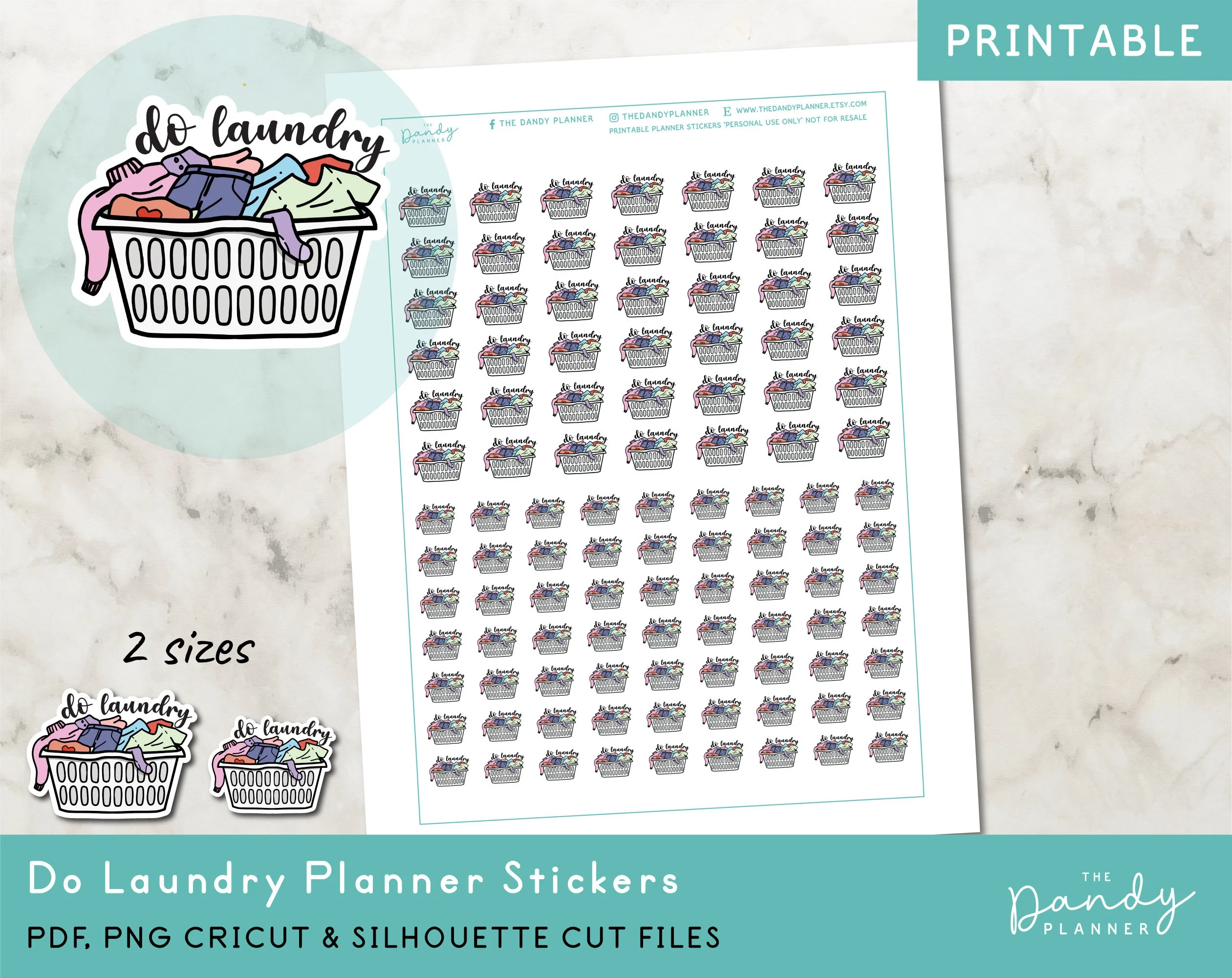 Free Printable Laundry Planner Stickers