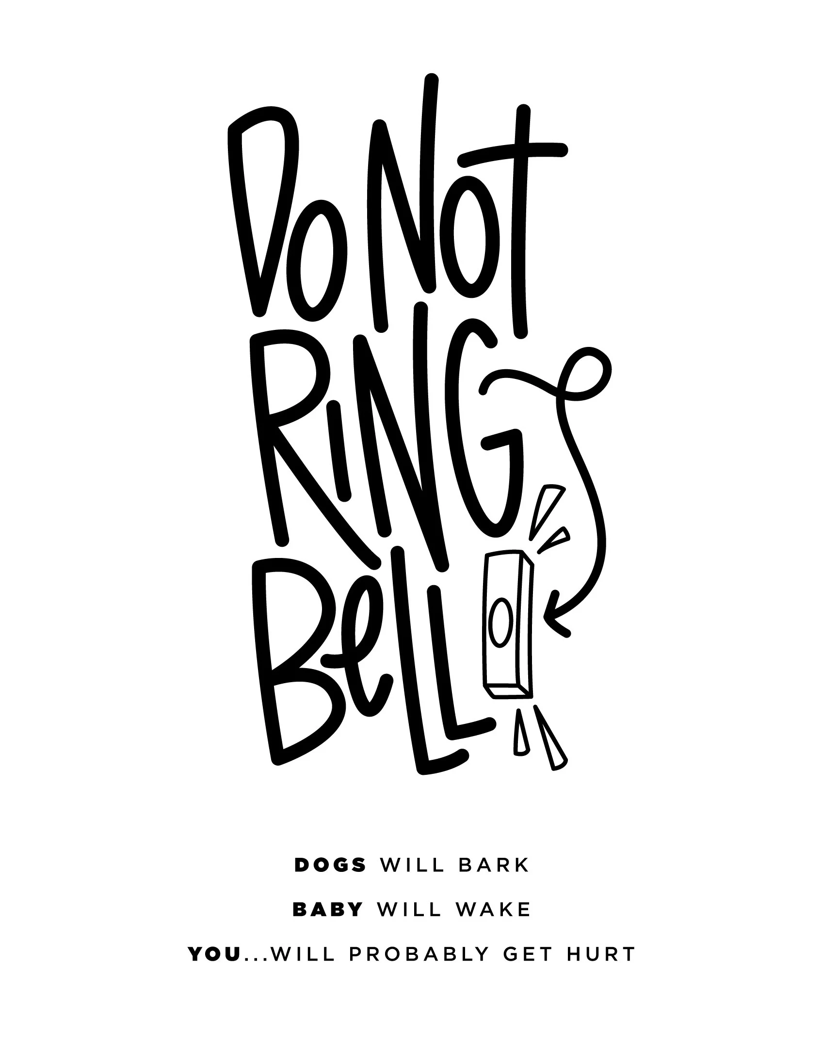 Do Not Ring Doorbell baby Sleeping funny Baby Sleeping Sign barking Dogs Door Sign Baby Sleeping Door Sign printable Etsy