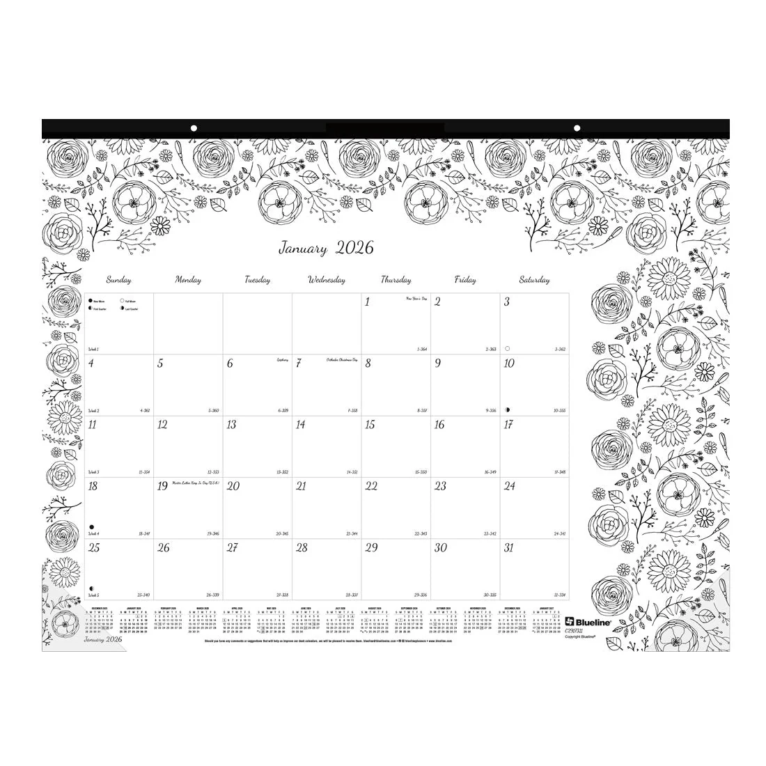 Colorable Weekly Planner 2026 Printable