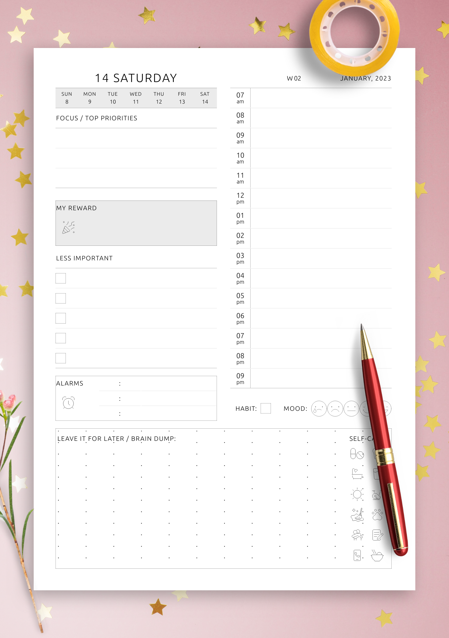 Adhd Planner Printable Free