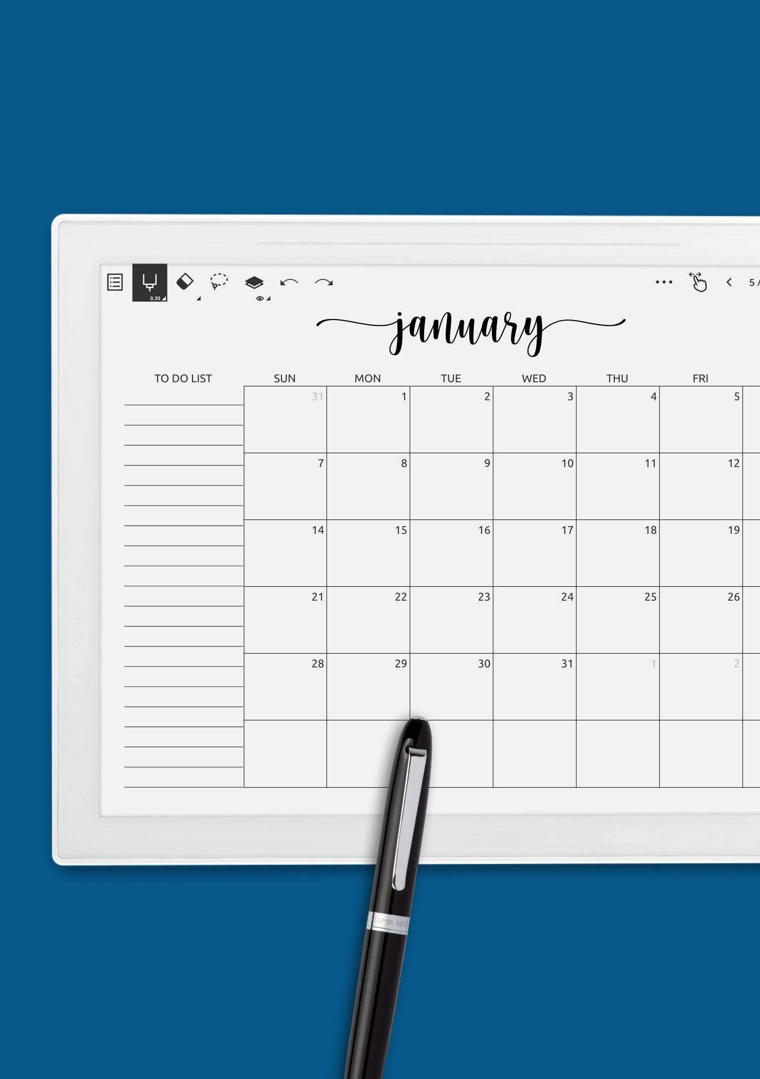 Printable Calendar With List
