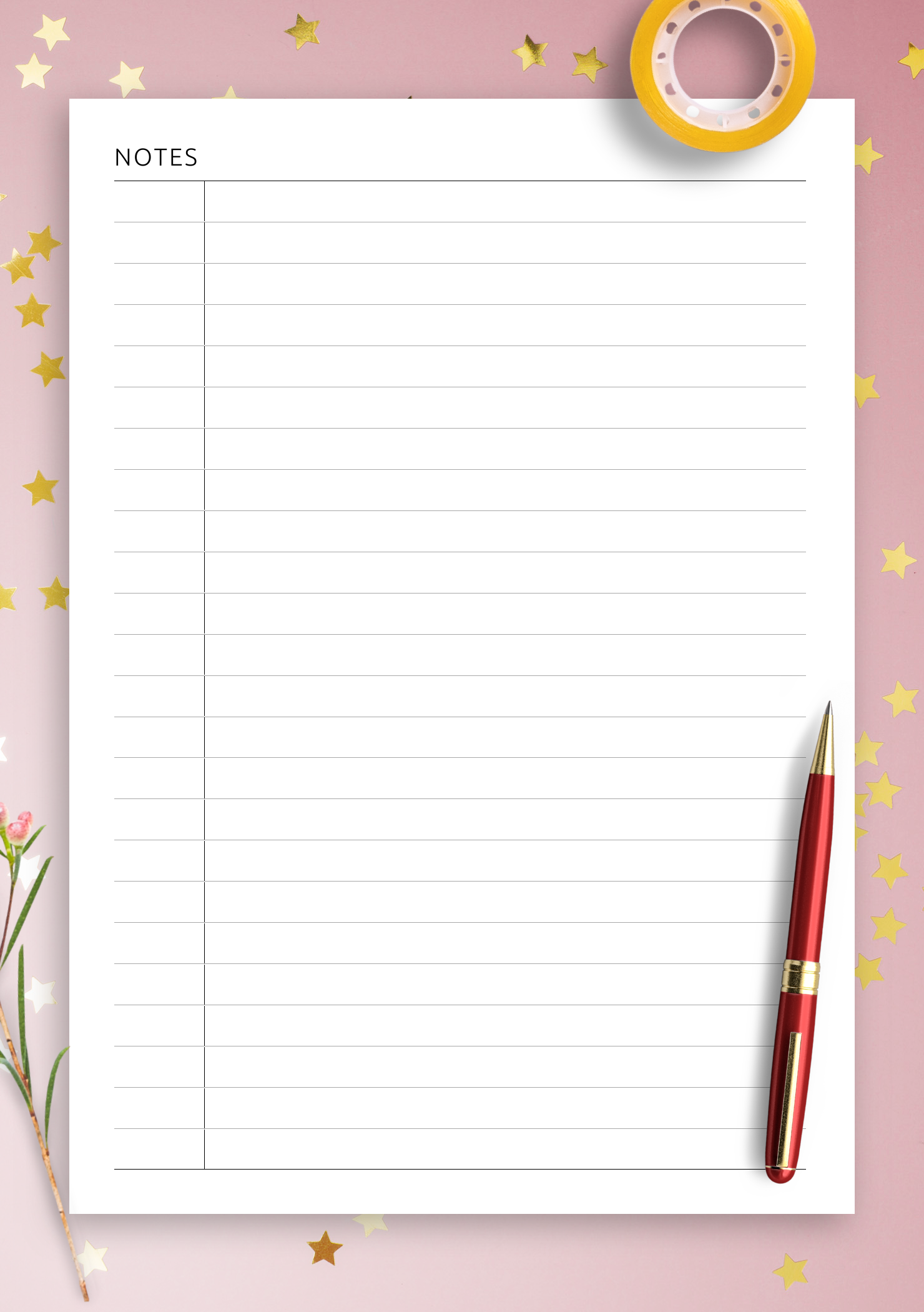 Download Printable Ruled Grid With Margin PDF