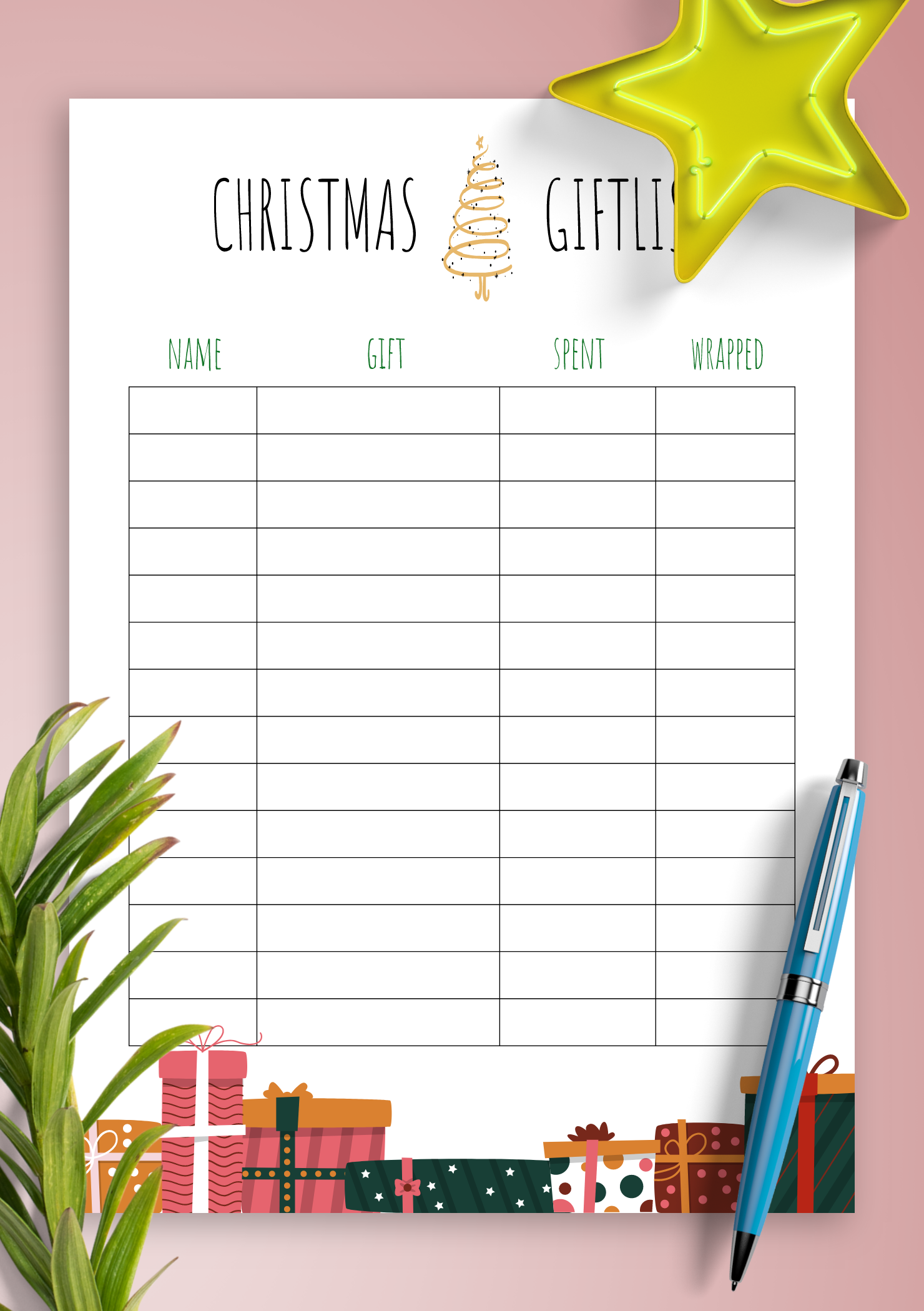 Christmas Shopping Printable List Homeschool