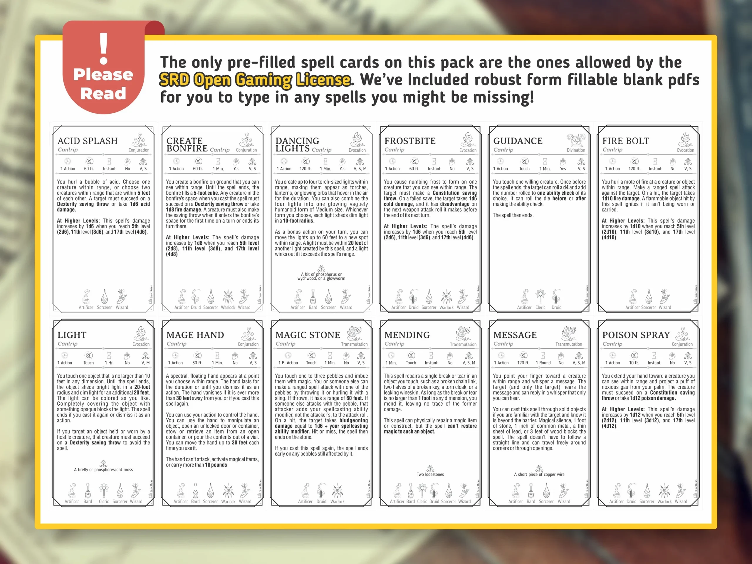 Printable Druid Spell List Printable Druid Spell List