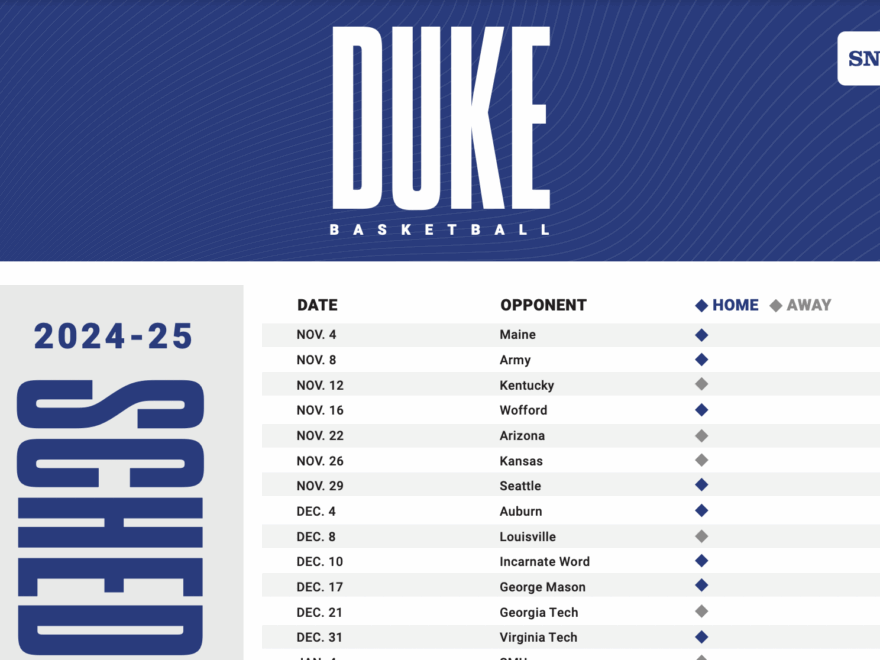 Duke Men s Basketball Printable Schedule 2024 25 With Dates Times And Tickets For College Basketball Game Sporting News