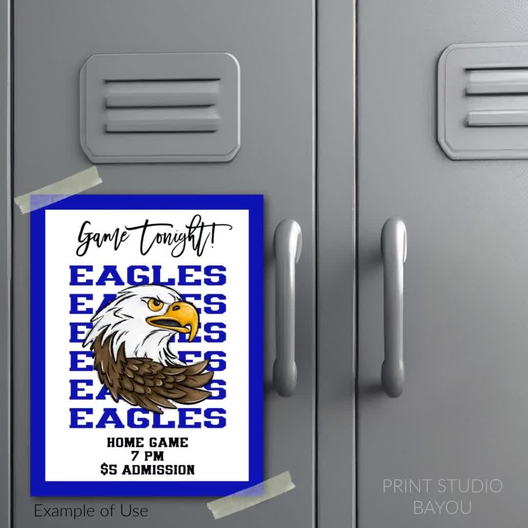 Football Cheer Printable Locker Sign Eagles