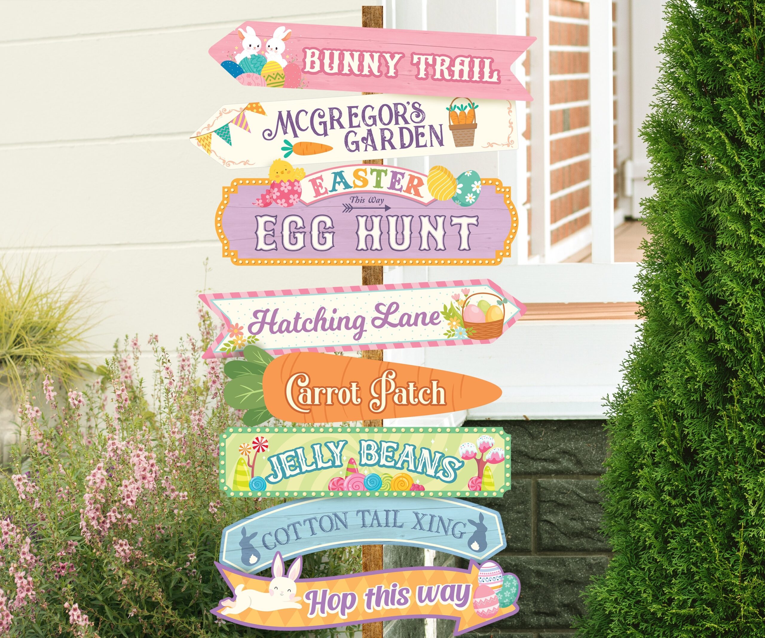 Easter Party Directional Sign Easter Egg Hunt Arrow Signs Easter Bunny Decorations Digital File Etsy