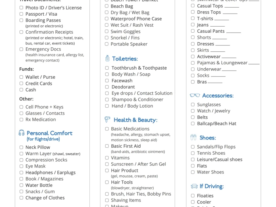 Easy Printable Beach Packing Checklist Best Tips 2024