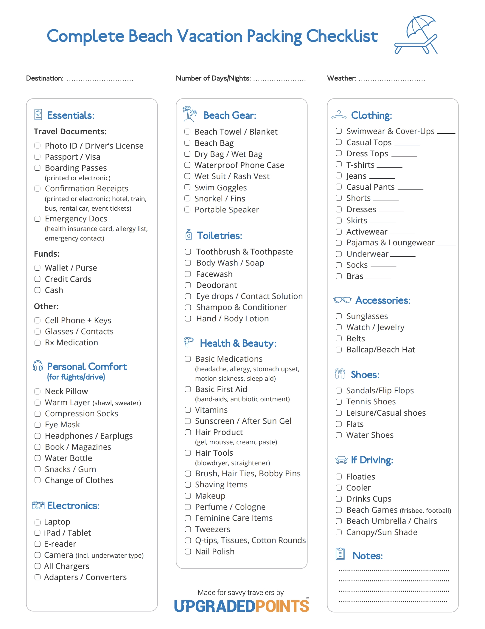 Easy Printable Beach Packing Checklist Best Tips 2024 Easy Printable Beach Packing Checklist Best Tips 2024