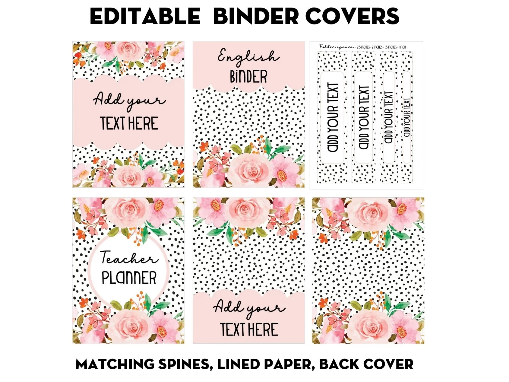Printable Planner Binder Cover