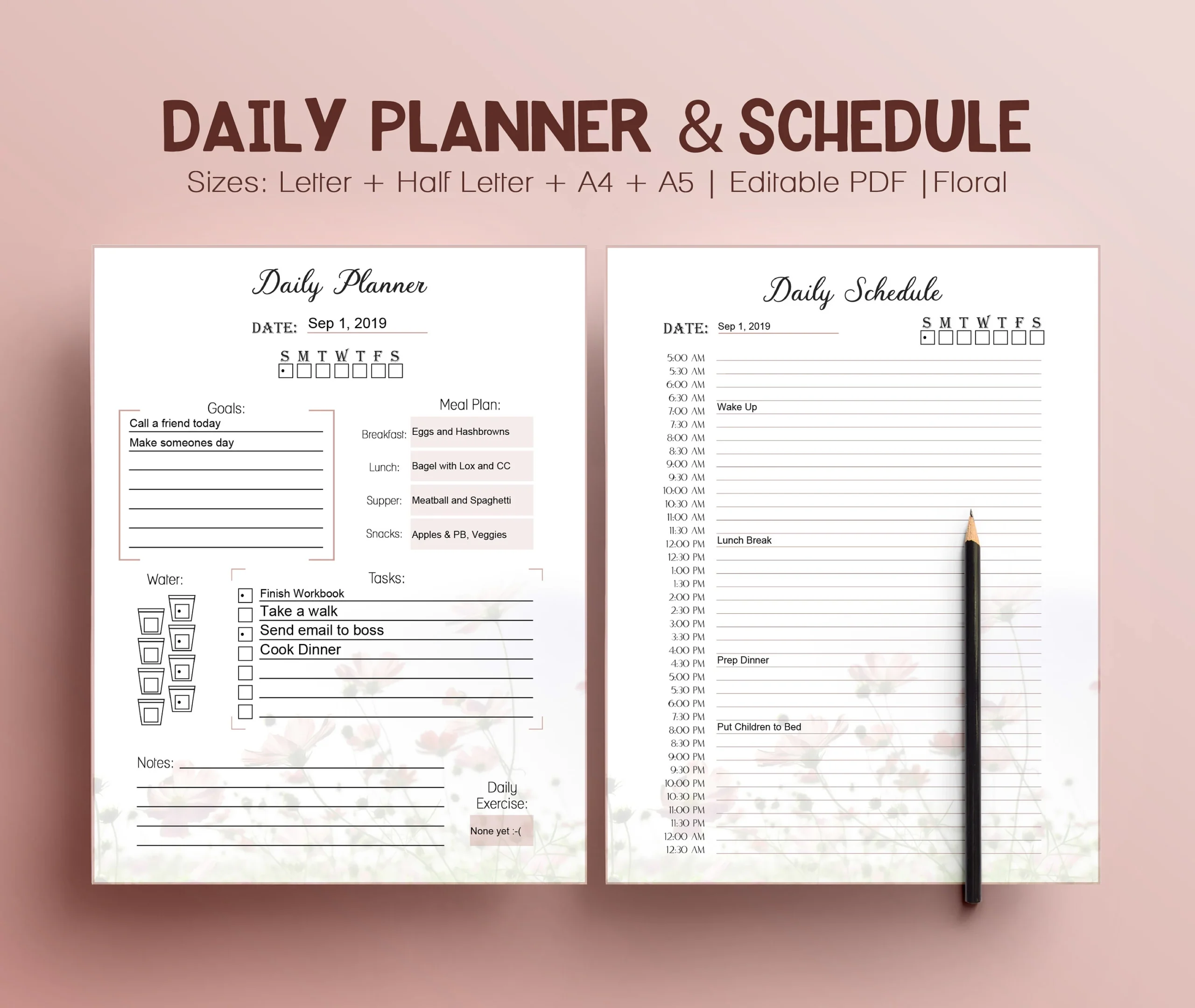 Half Size Life Planner Printables Half Size Life Planner Printables