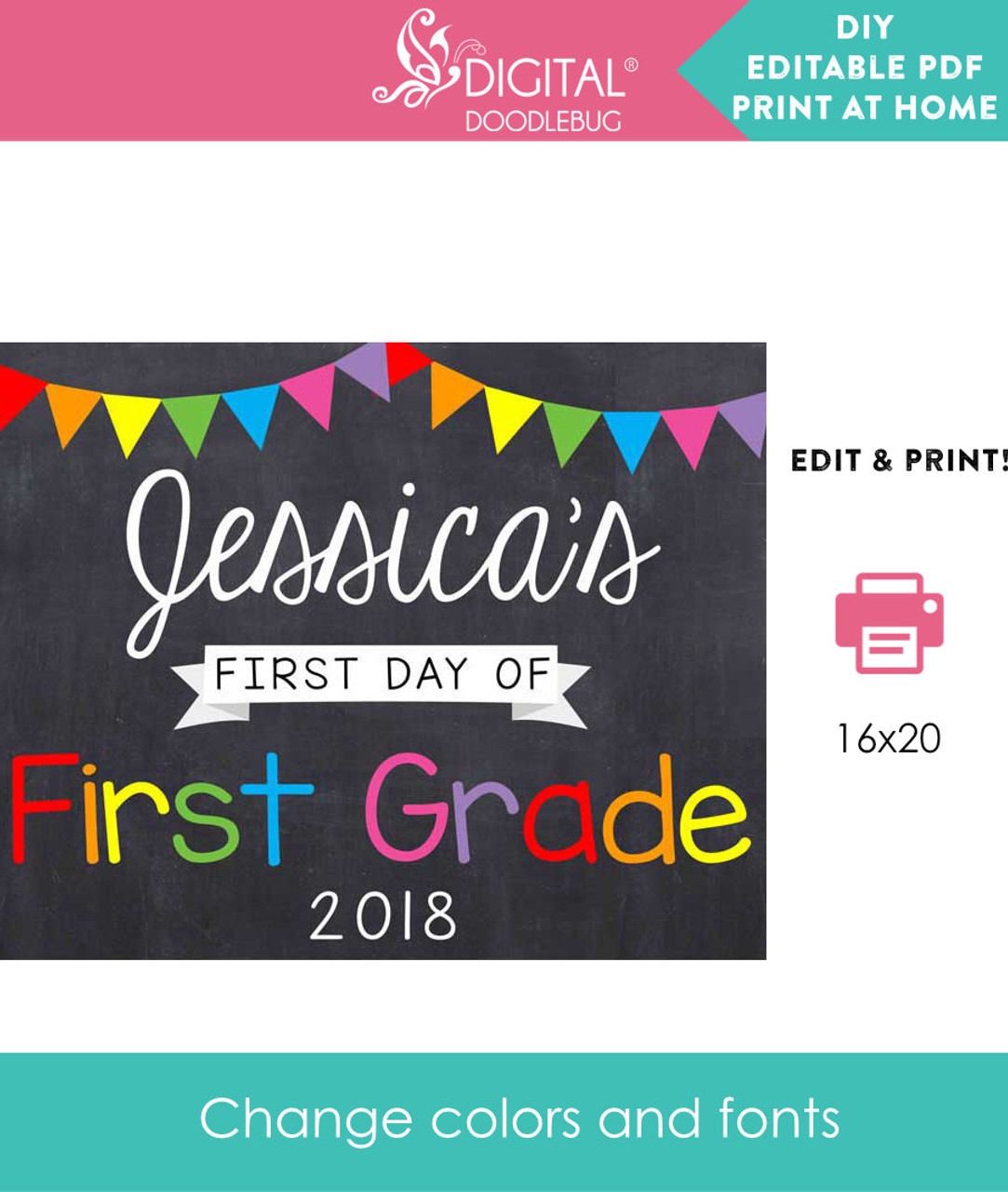 Back To School Picture Sign Printable