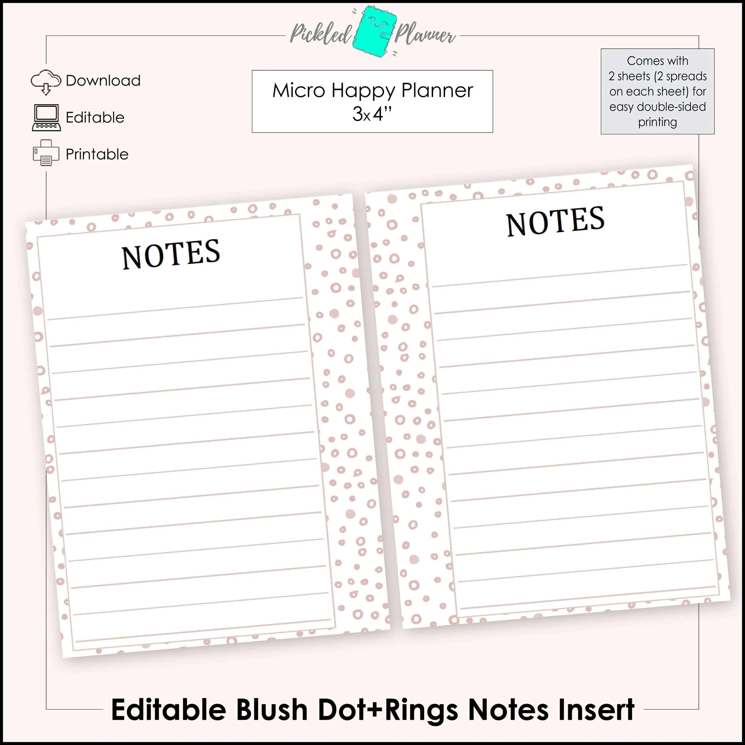 Micro Happy Planner Printable