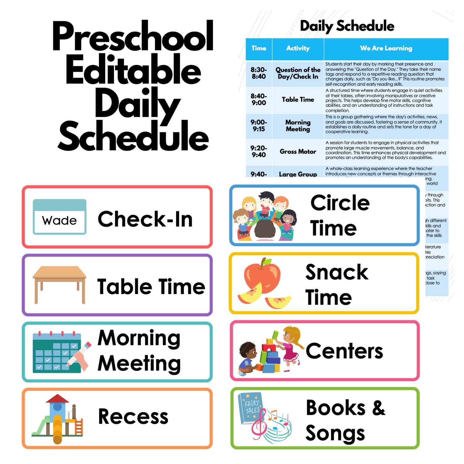 Editable Preschool Daily Schedule Preschool Vibes Editable Preschool Daily Schedule Preschool Vibes
