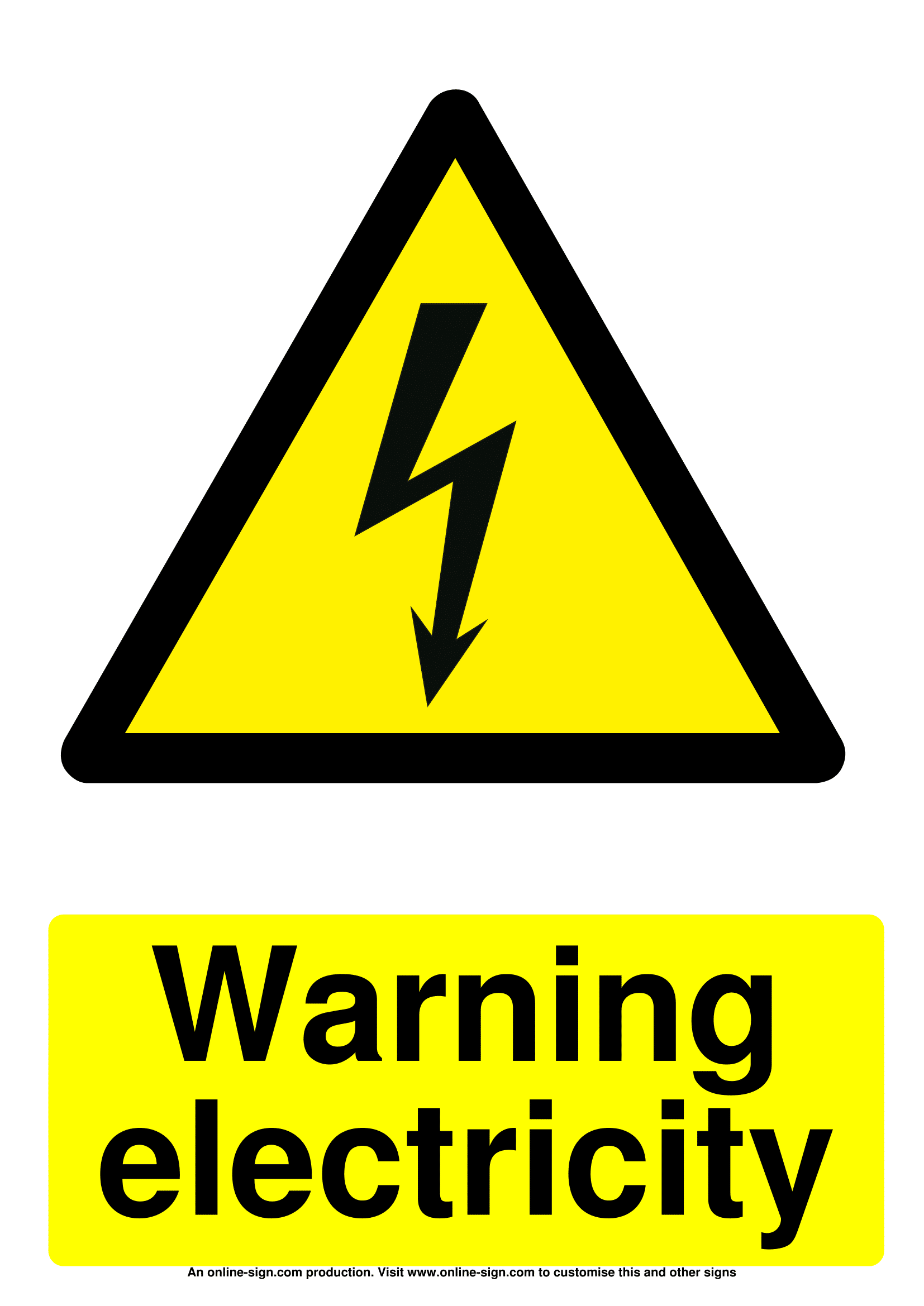 Printable Electric Warning Signs