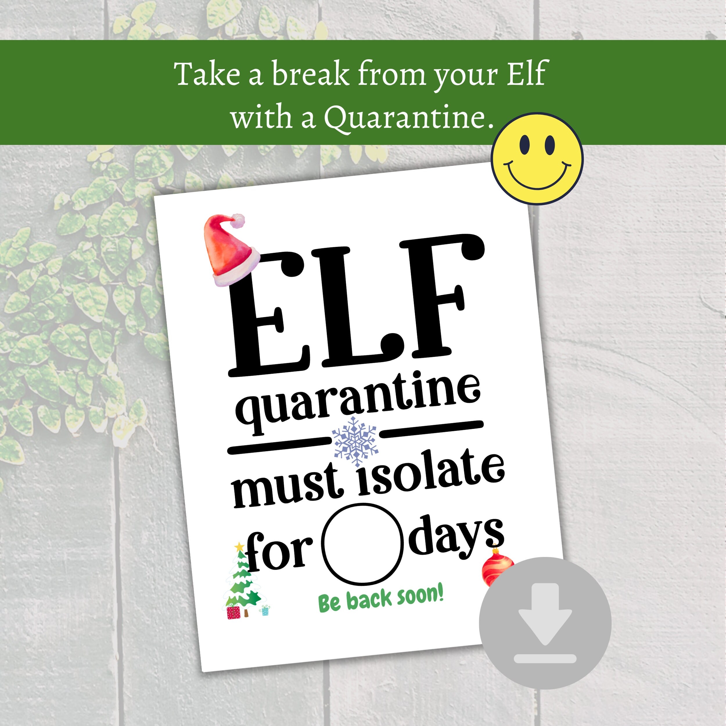 Elf Quarantine Sign Elf Quarantine Letter Printable Letter From Elf Etsy