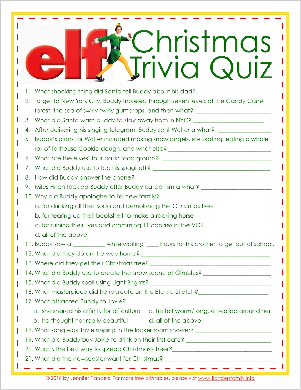 Free Christmas Picture Quiz Printable