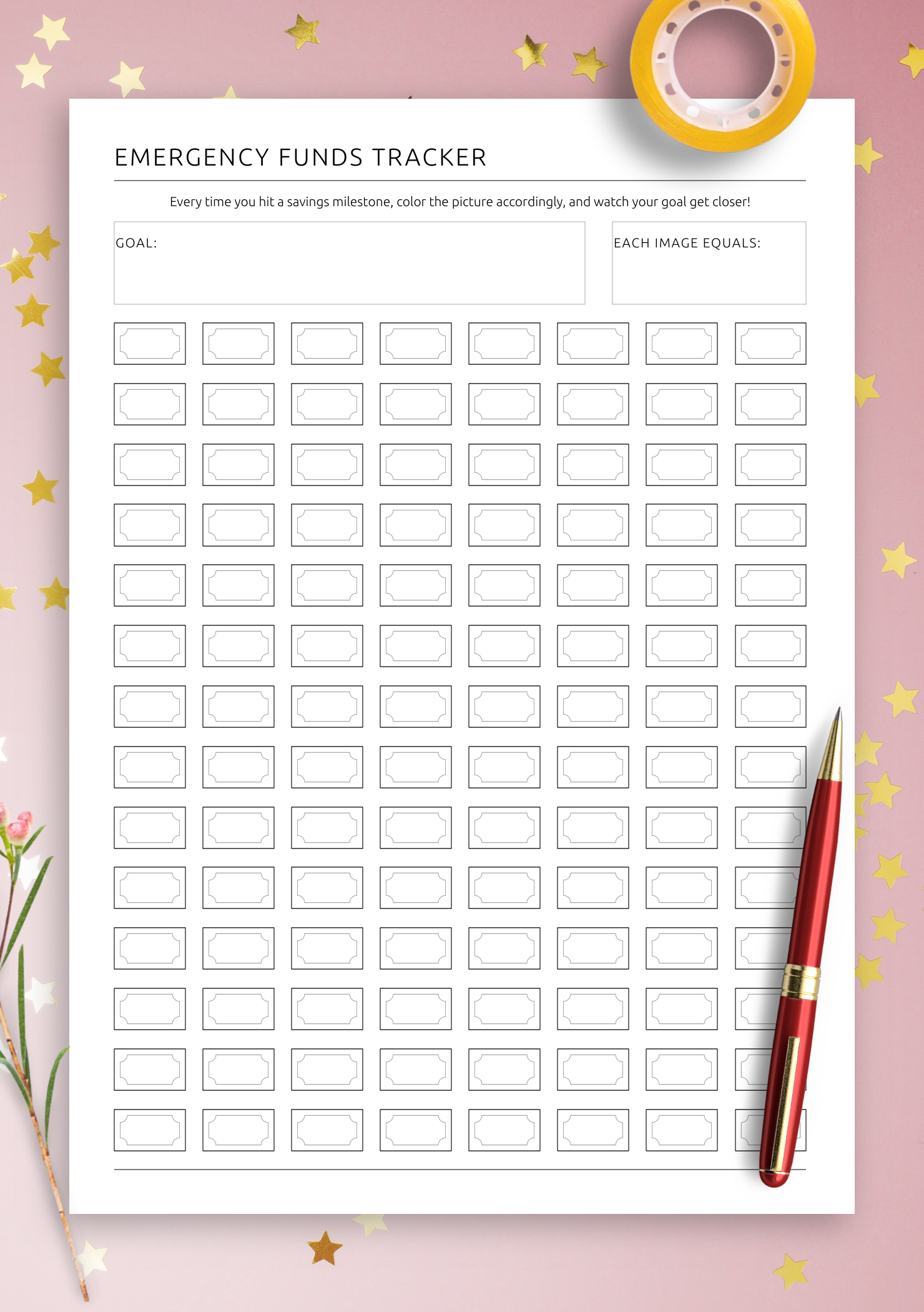 Free Printable Emergency Fund Chart