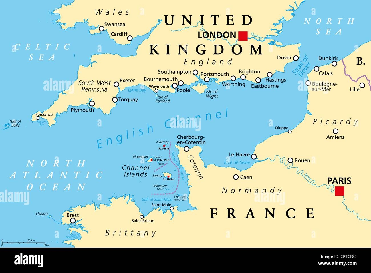 English Channel Map England France Hi res Stock Photography And Images Alamy