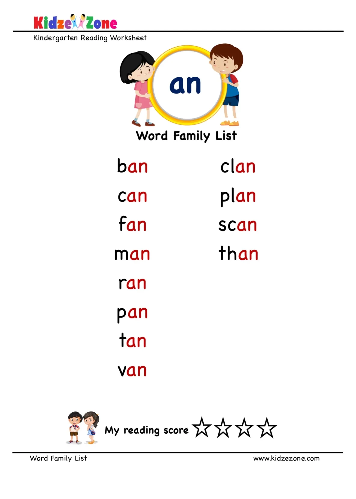 Explore And Learn Words From an Word Family With Word List Worksheet