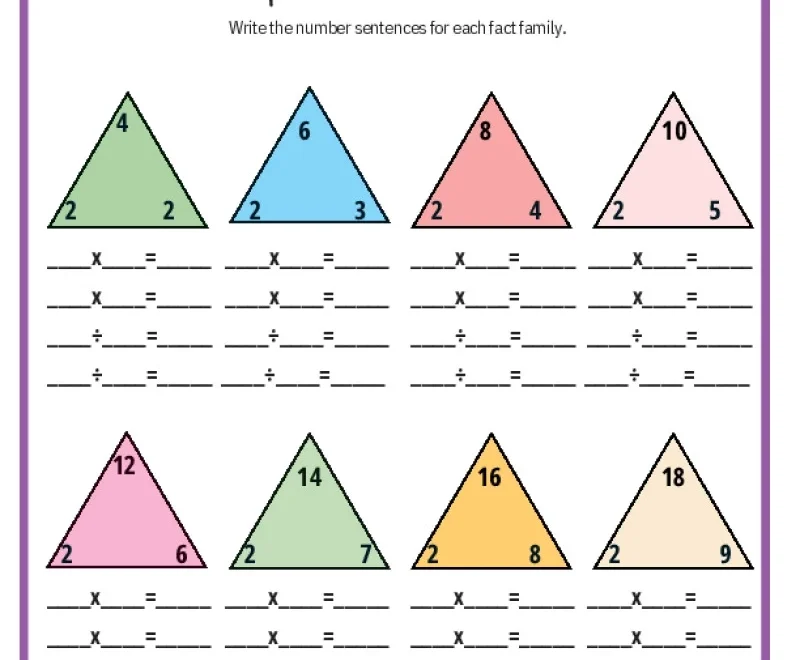 Fact Family Worksheets