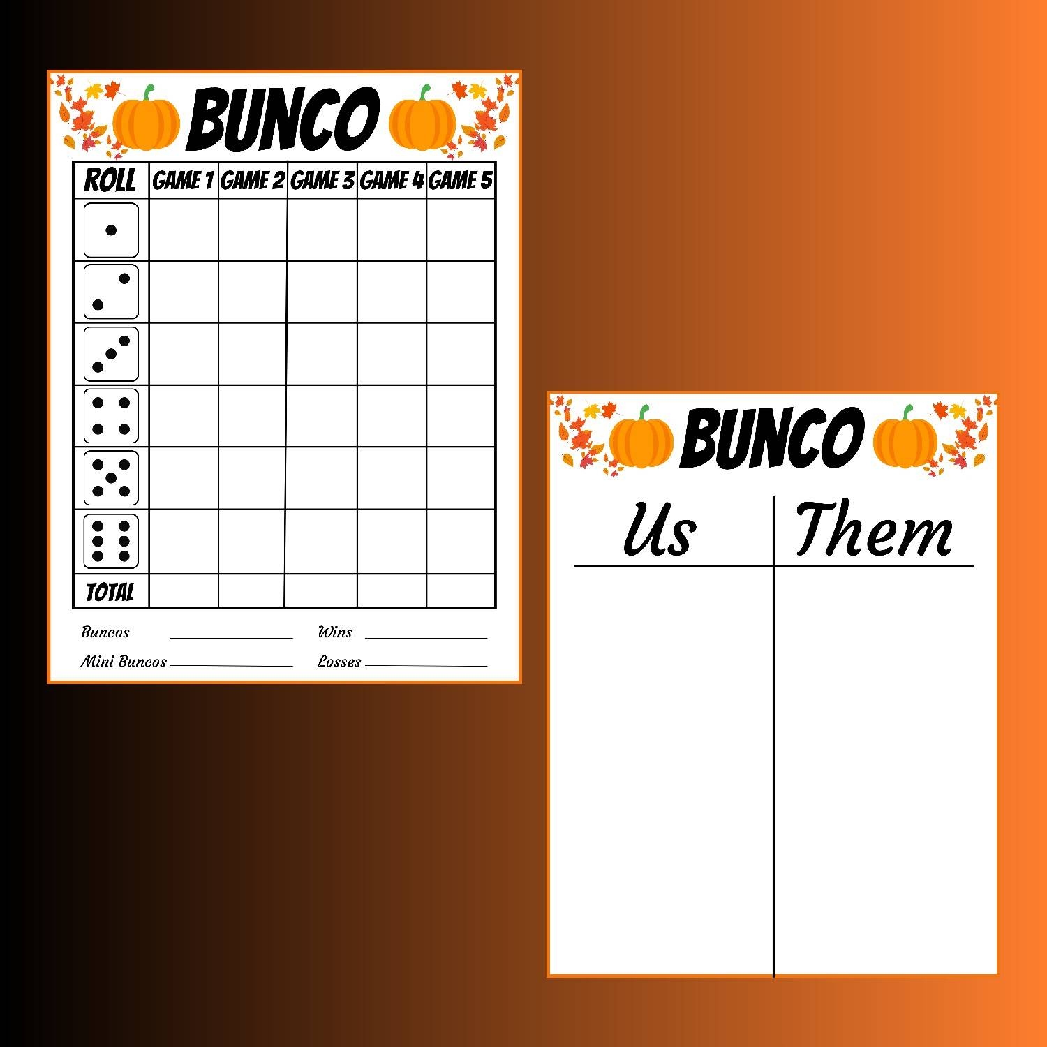 Fall Bunco Score Sheets Fall Games Fall Activities Back To School