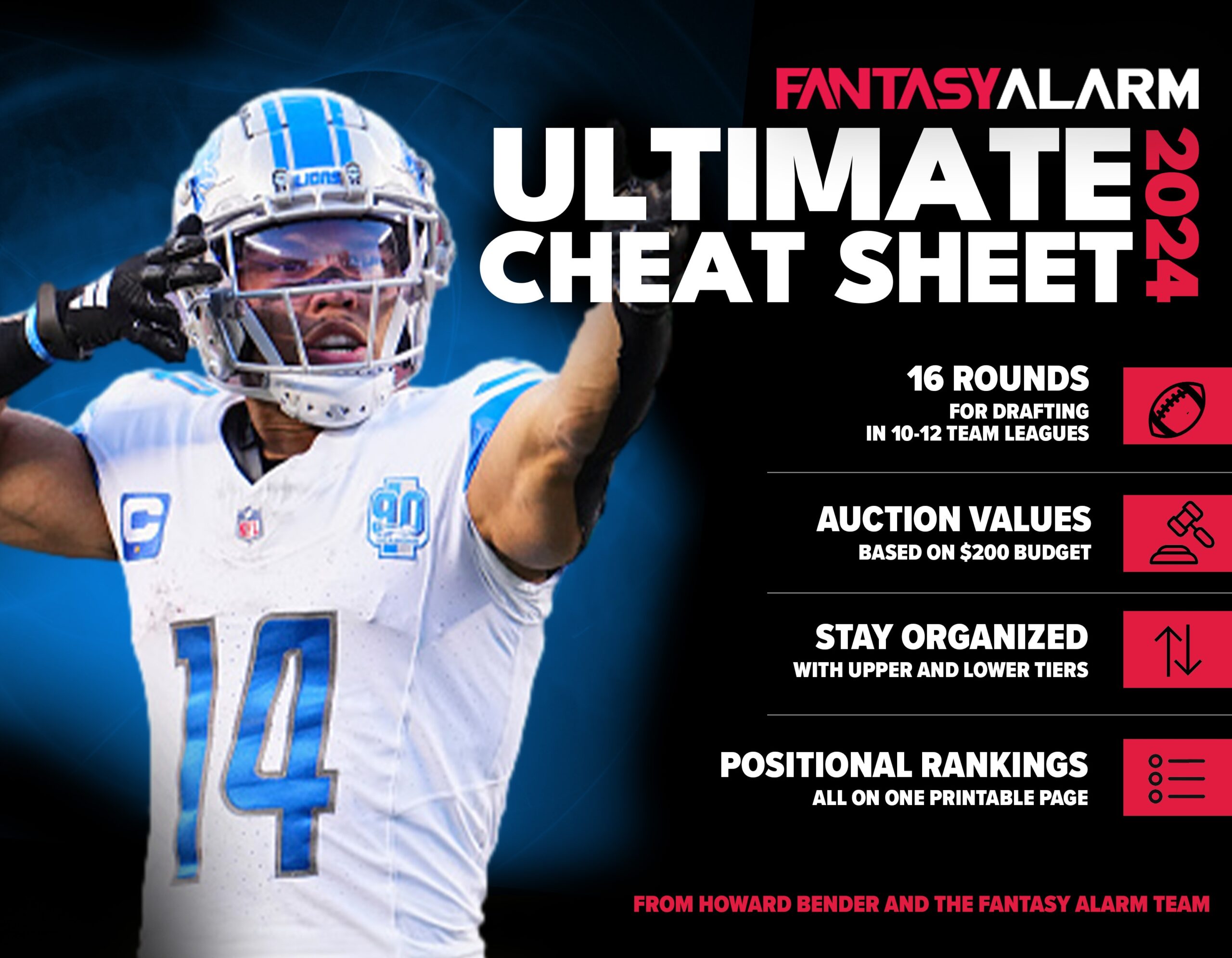 Fantasy Football Cheat Sheet Auction Printable