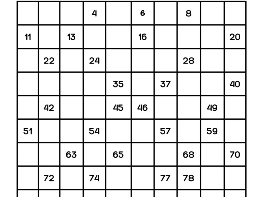 Fill In The Missing Numbers 100 Chart Digital Printable Etsy