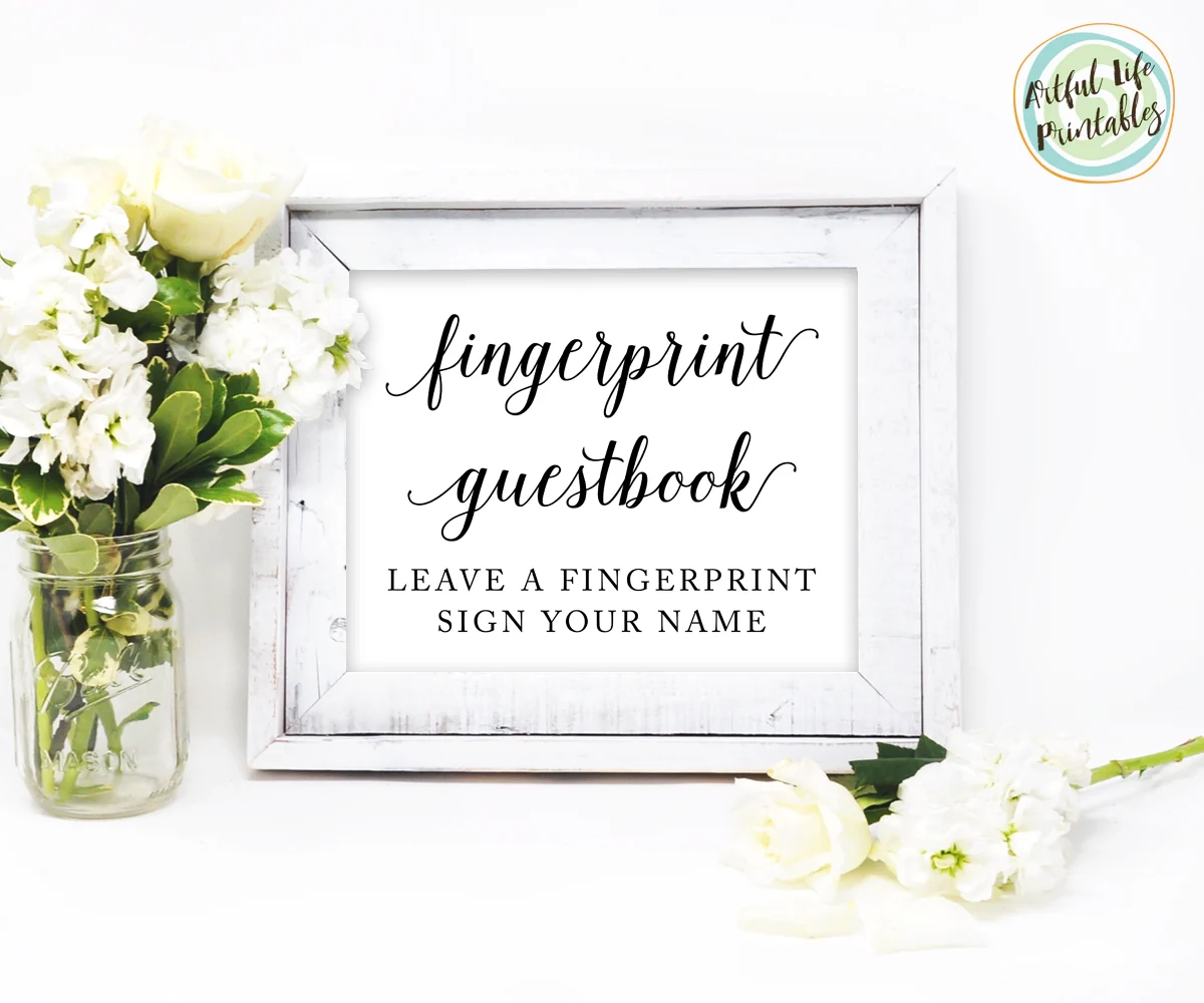 Printable Fingerprint Guestbook Sign