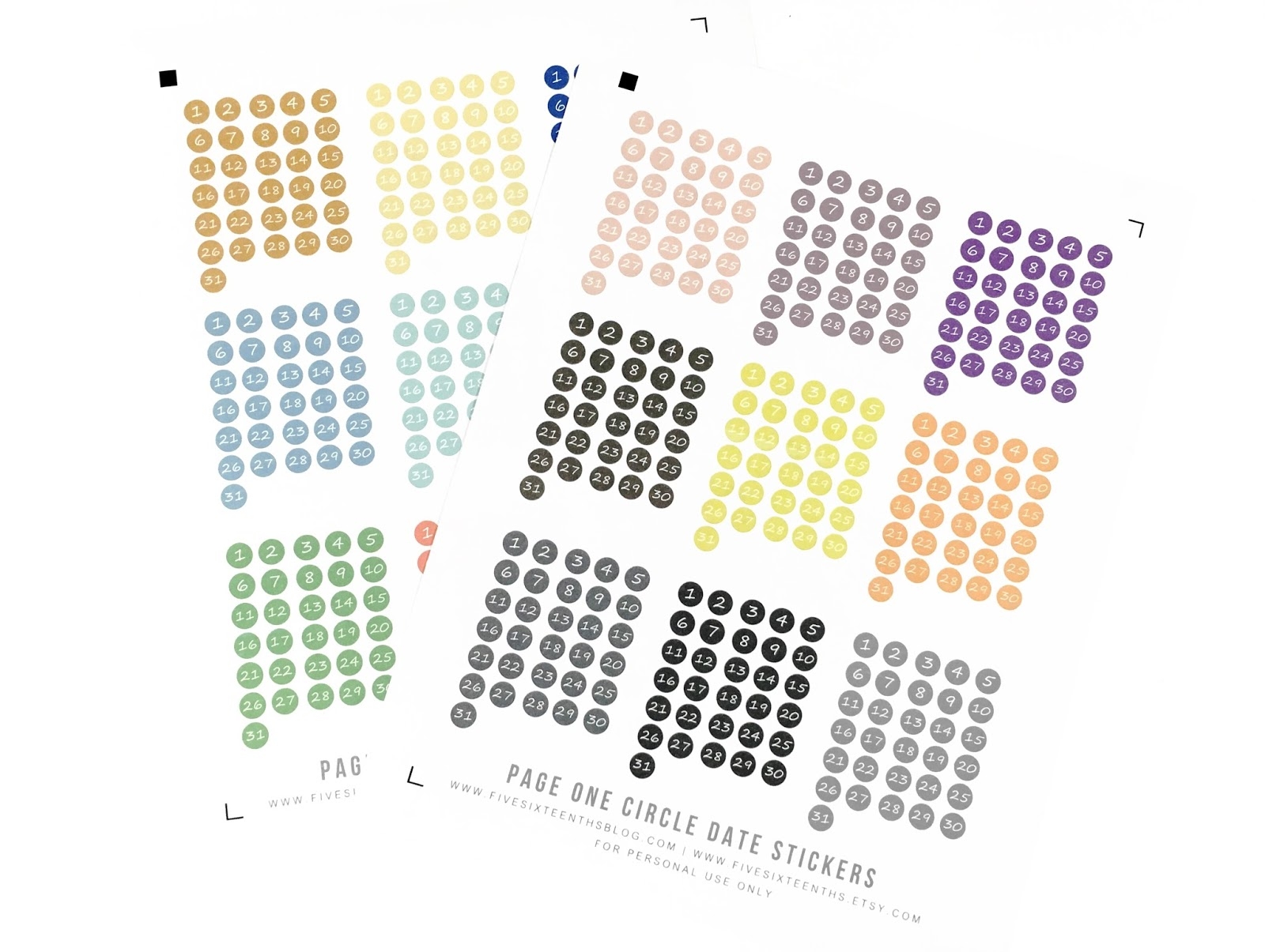 Five Sixteenths Blog Free Circle Date Stickers For Your Planner